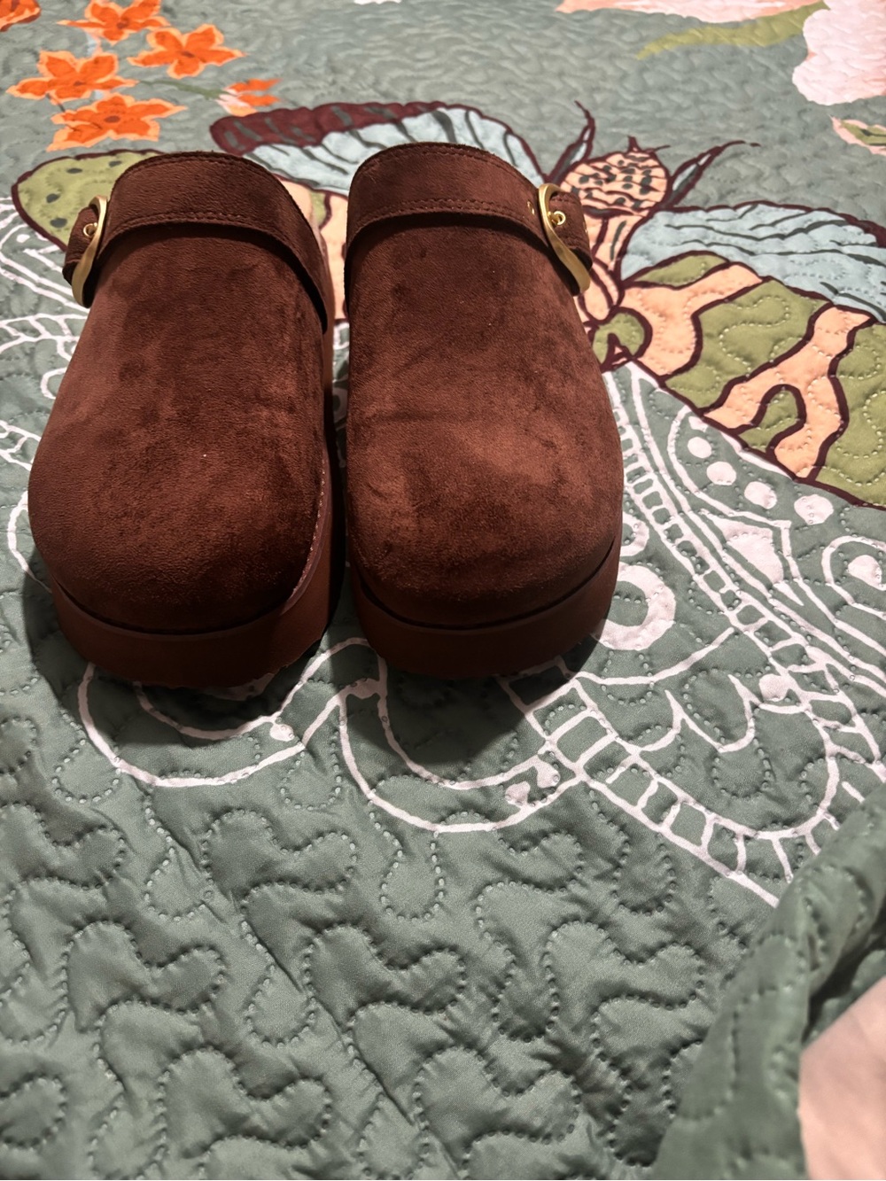 American Eagle Outfitters Brown Suede Clog Mules